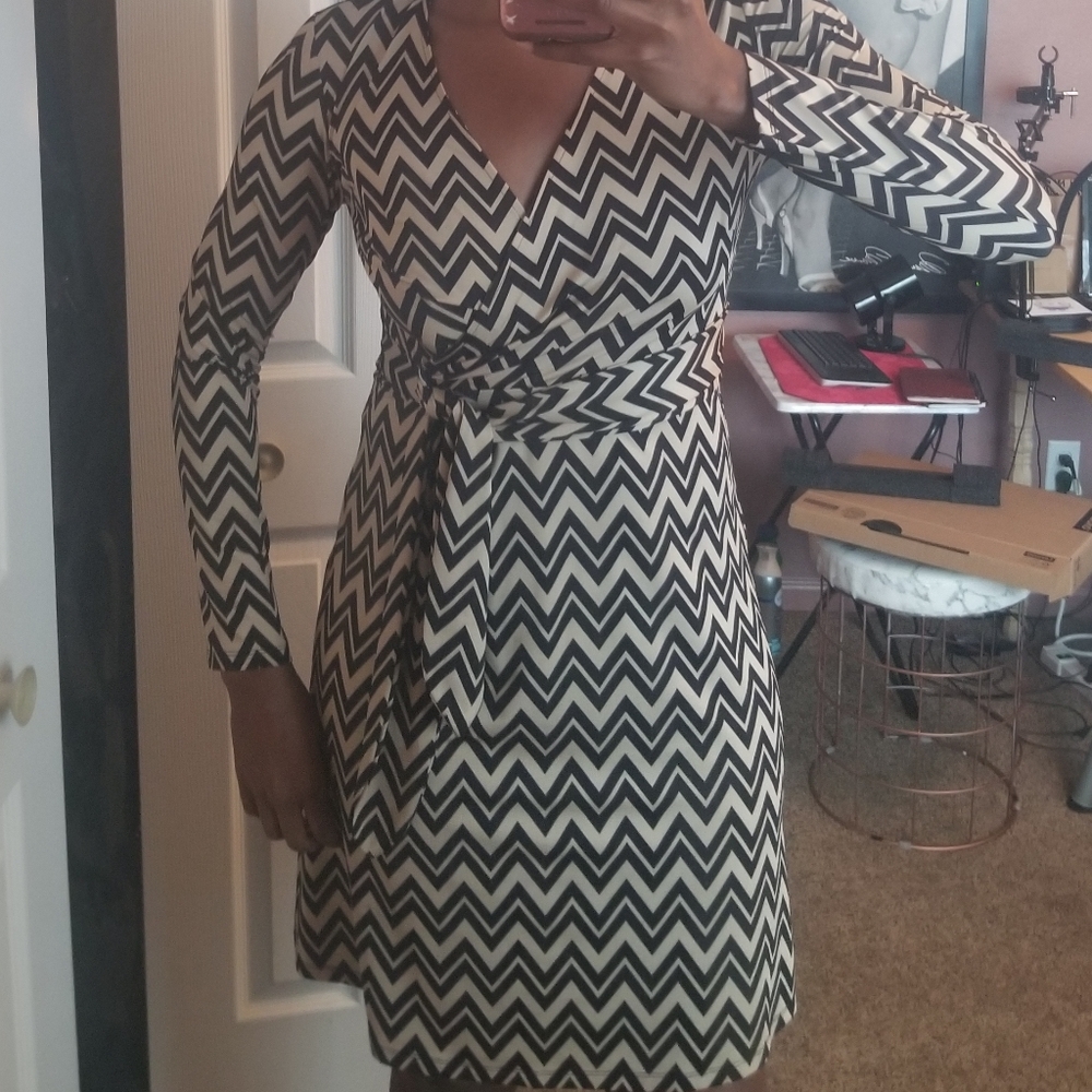 INC Chevron Print Wrap Dress